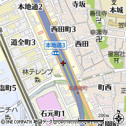 愛知県名古屋市南区本地通周辺の地図