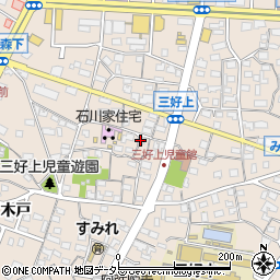 愛知県みよし市三好町（上）周辺の地図