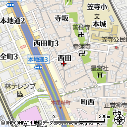 愛知県名古屋市南区本星崎町西田周辺の地図