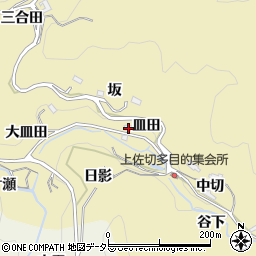 愛知県豊田市上佐切町皿田周辺の地図