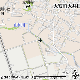 三重県いなべ市大安町大井田1195-10周辺の地図