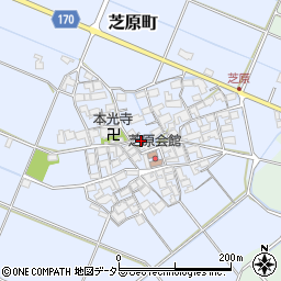 滋賀県東近江市芝原町周辺の地図