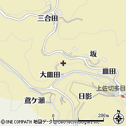 愛知県豊田市上佐切町大皿田周辺の地図