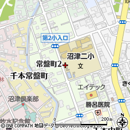 静岡県沼津市常盤町周辺の地図