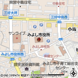 愛知県みよし市周辺の地図