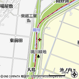 愛知県みよし市西一色町（上川田）周辺の地図