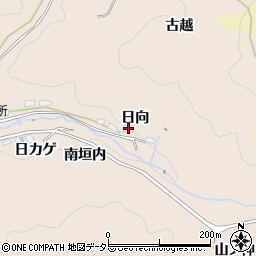 愛知県豊田市下佐切町日向周辺の地図