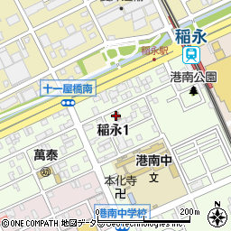 名古屋稲永郵便局周辺の地図