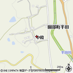 京都府南丹市園部町半田中殿周辺の地図