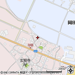 滋賀県東近江市御園町周辺の地図