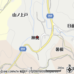 愛知県豊田市栃本町神奥周辺の地図