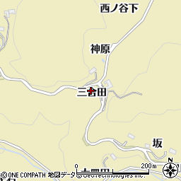 愛知県豊田市上佐切町三合田周辺の地図