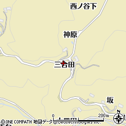 愛知県豊田市上佐切町（三合田）周辺の地図