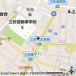 愛知県みよし市三好町木之本52周辺の地図