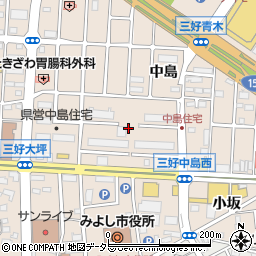 愛知県みよし市三好町西中島周辺の地図