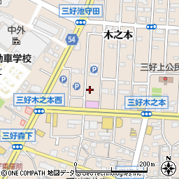 愛知県みよし市三好町木之本周辺の地図