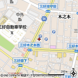 愛知県みよし市三好町木之本17周辺の地図