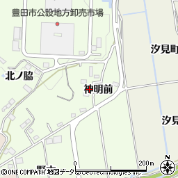 愛知県豊田市高崎町神明前周辺の地図