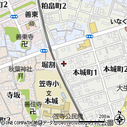 ｅ’ハウス本城周辺の地図