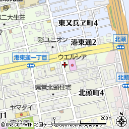 ウエルシア薬局名古屋港東通店周辺の地図