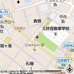 愛知県みよし市三好町森曽周辺の地図