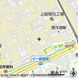 愛知鋼業稲永営業所周辺の地図