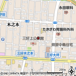愛知県みよし市三好町大坪周辺の地図