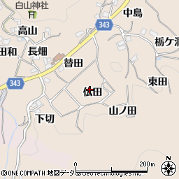 愛知県豊田市霧山町仏田周辺の地図