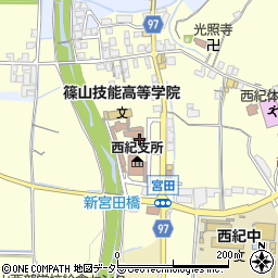 丹波篠山市役所　にしき子育てふれあいセンター周辺の地図