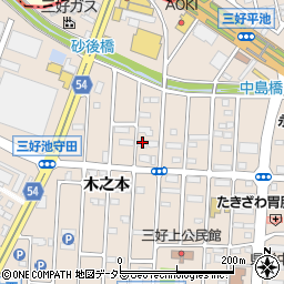 愛知県みよし市三好町木之本107周辺の地図