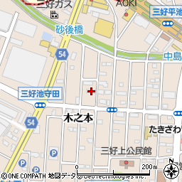愛知県みよし市三好町木之本95周辺の地図