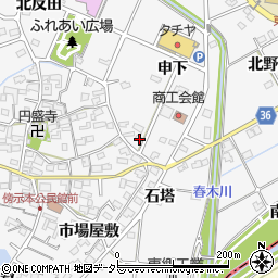 愛知県愛知郡東郷町春木申下周辺の地図