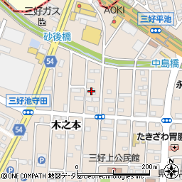 愛知県みよし市三好町木之本106周辺の地図