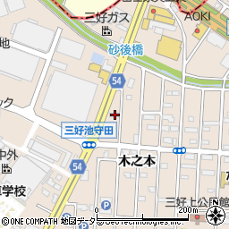 愛知県みよし市三好町木之本39周辺の地図