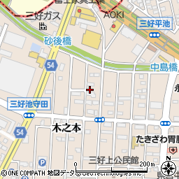 愛知県みよし市三好町木之本105周辺の地図