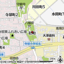 愛知県豊田市社町周辺の地図