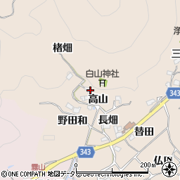 愛知県豊田市霧山町楮畑周辺の地図
