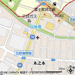 愛知県みよし市三好町木之本43周辺の地図