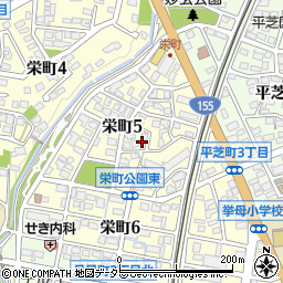 愛知県豊田市栄町5丁目周辺の地図