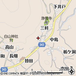 愛知県豊田市霧山町三軒12周辺の地図