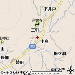 愛知県豊田市霧山町中島周辺の地図