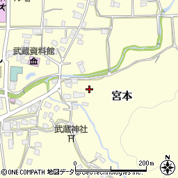 岡山県美作市宮本周辺の地図