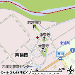 滋賀県蒲生郡竜王町西横関周辺の地図