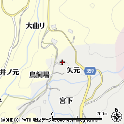 愛知県豊田市栃本町（矢元）周辺の地図
