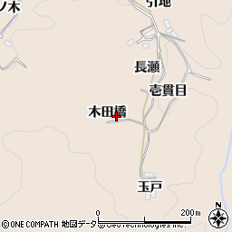 愛知県豊田市霧山町木田橋周辺の地図