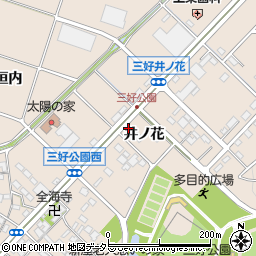 愛知県みよし市三好町井ノ花48周辺の地図