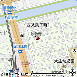 妙教寺周辺の地図