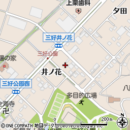 愛知県みよし市三好町井ノ花43-1周辺の地図