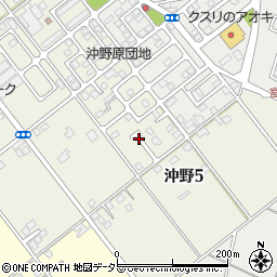 滋賀県東近江市沖野5丁目周辺の地図