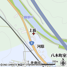京都府南丹市八木町室河原上薮周辺の地図